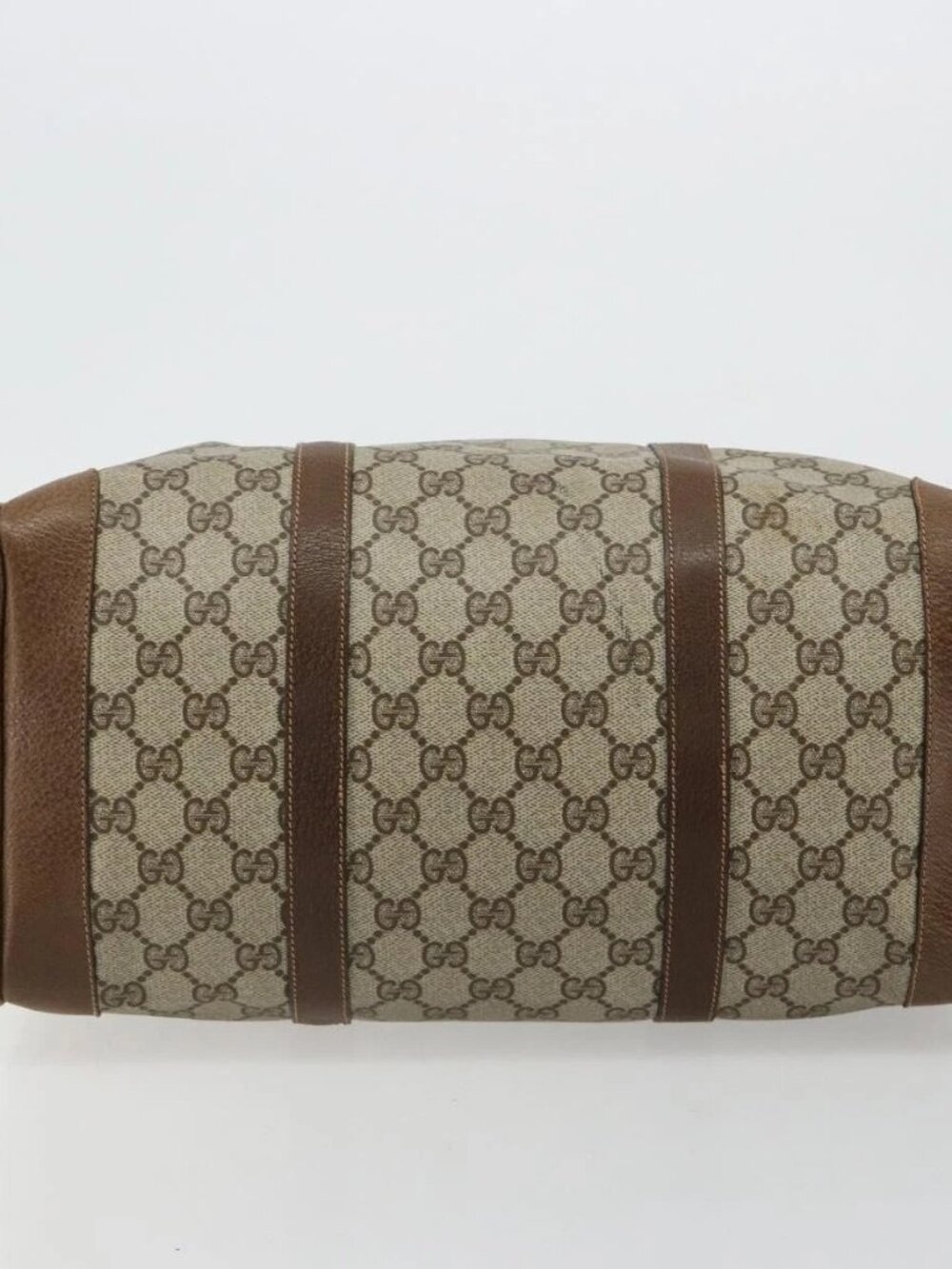 GUCCI GG Supreme Boston Bag PVC Beige Gold Auth 184499 - Picture 10 of 14